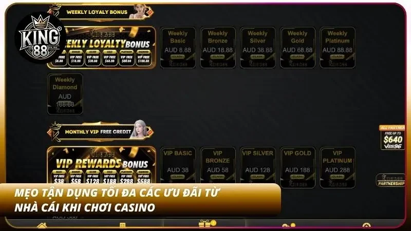 Mẹo Thắng Casino King88: Công Thức Kelly, RTP Cao Và Soi Cầu 5 Người chơi nên tận dụng tối đa các khuyến mãi mà nhà cái tung ra để tối ưu lợi nhuận